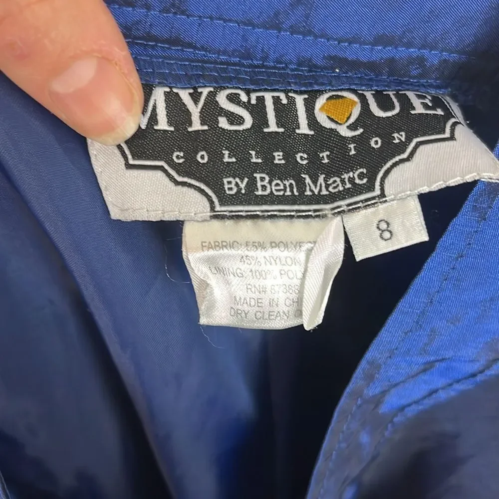 Blue and Silver Mystique by Ben Marc Two Piece Suit Women's 8